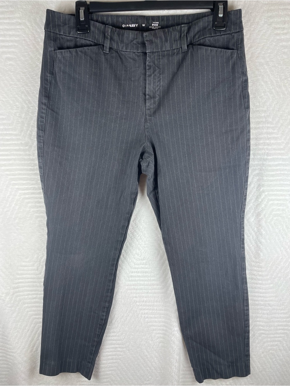 Old Navy Woman’s Charcoal Pinstripe Chinos